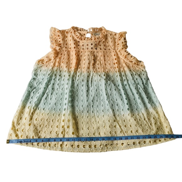 Ollari Ruffled Eyelet Tank Blouse Shirt XL Anthropologie - Picture 12 of 13